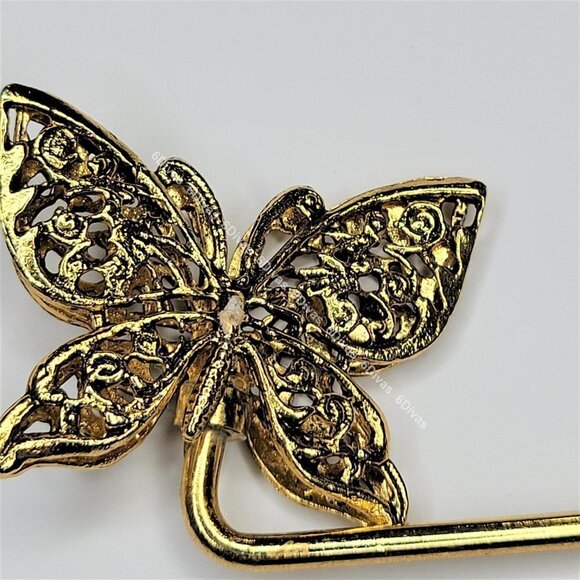 Antique Gold Plated Butterfly Handbag Holder or Handbag Table Hook - Picture 5 of 16